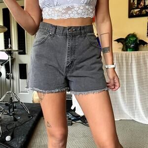 90s black denim shorts black